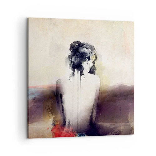 Vászonkép - Sima vonalak, ovális formák - 50x50 cm