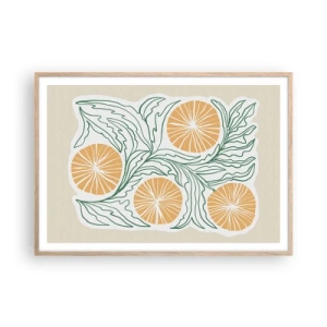 Poszter világos tölgy keretben - Etnikus egy csipet absztrakcióval - 100x70 cm