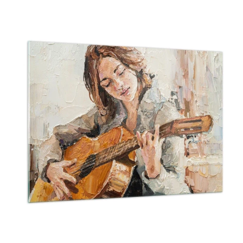 Üveg kép - Koncert gitárra és egy lány szívére - 100x70 cm