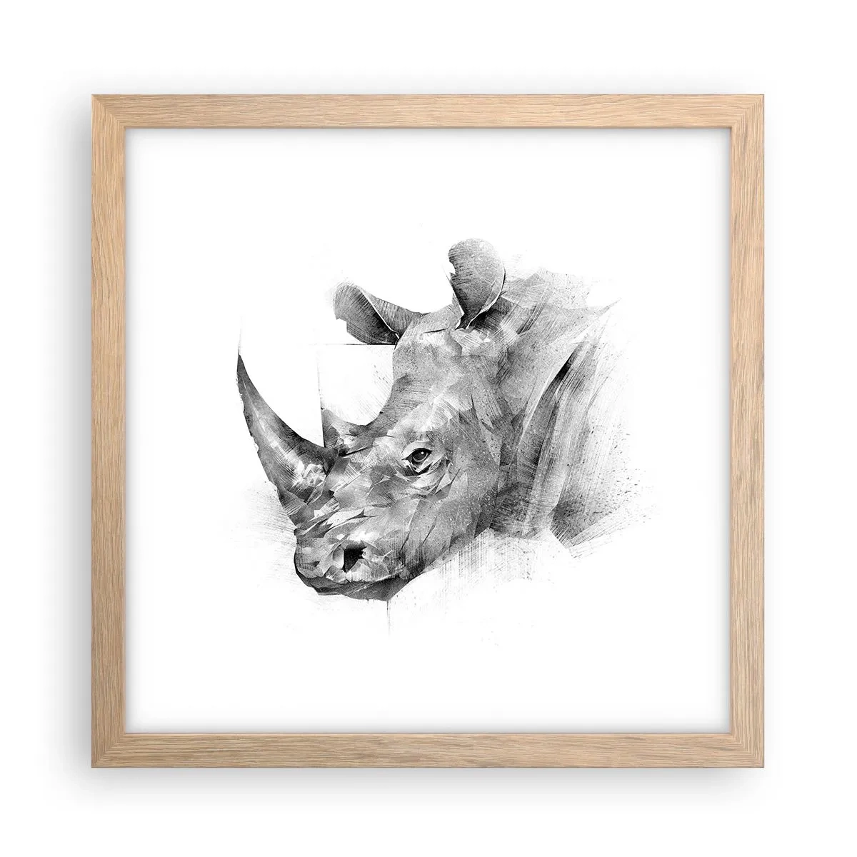 Poszter világos tölgy keretben - Afrikai portré - 30x30 cm