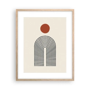 Poszter világos tölgy keretben - Formák és színek vonzalma - 40x50 cm