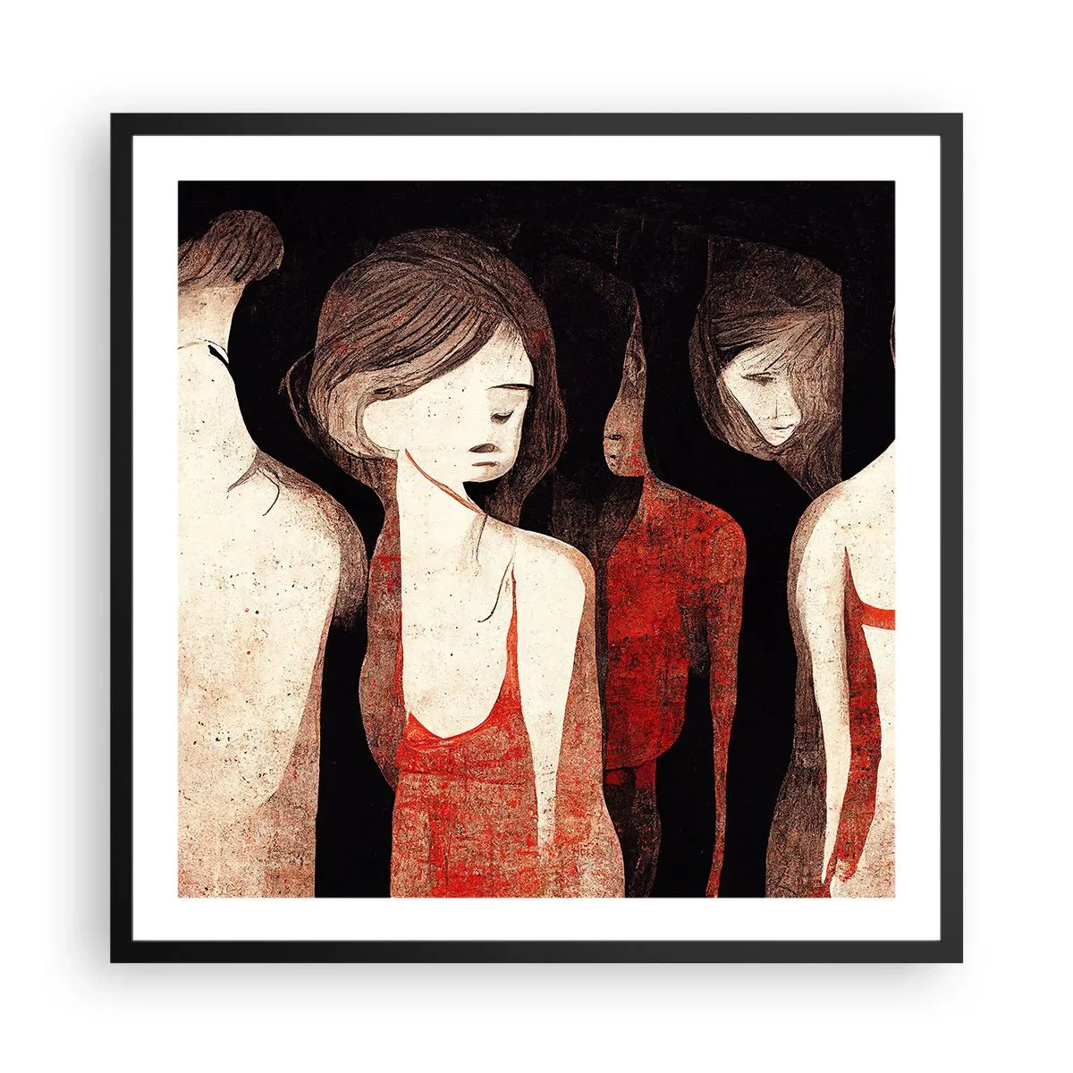 Poszter fehér keretben - A sötétség madonnái - 60x60 cm