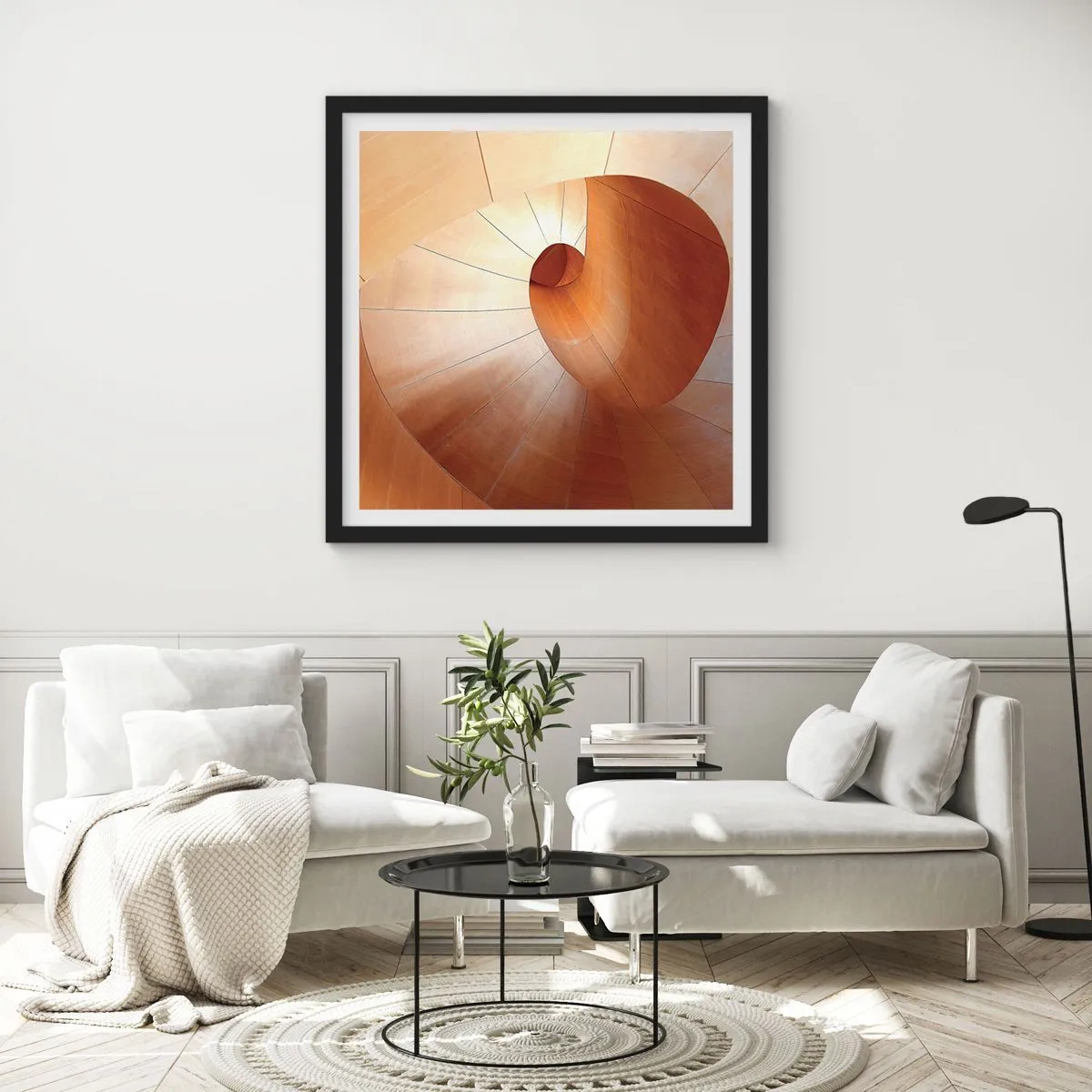 Poszter fehér keretben - Építészeti szerpentin - 40x40 cm