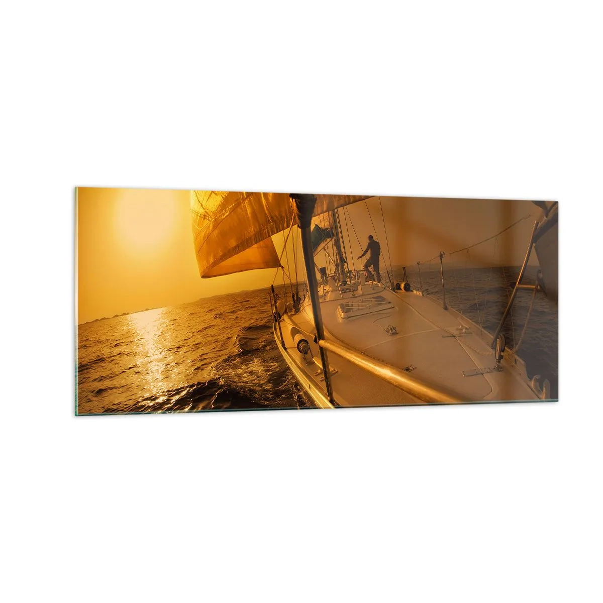 Üveg kép - Arany este egy színes nap után - 100x40 cm