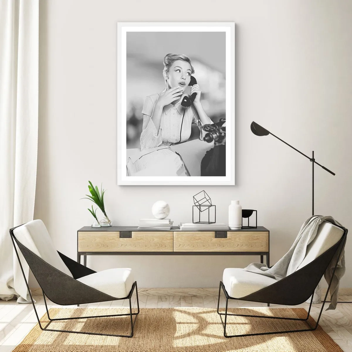 Poszter fekete keretben - Hello, itt az 50-es évek. - 50x70 cm