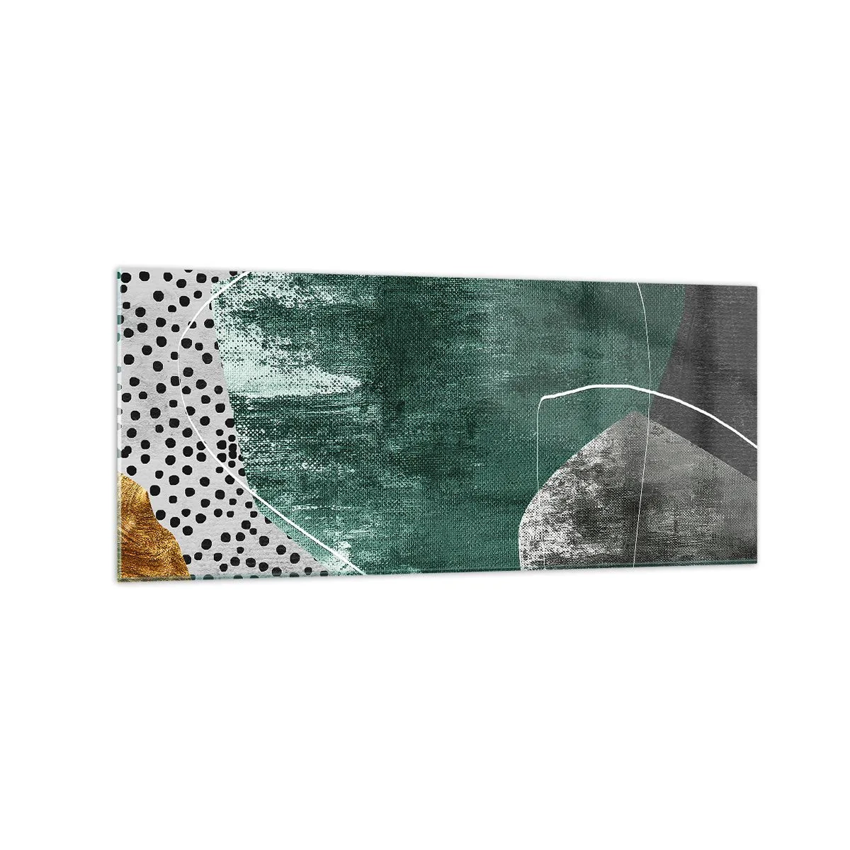 Üveg kép - Színes absztrakció aranypehellyel - 120x50 cm