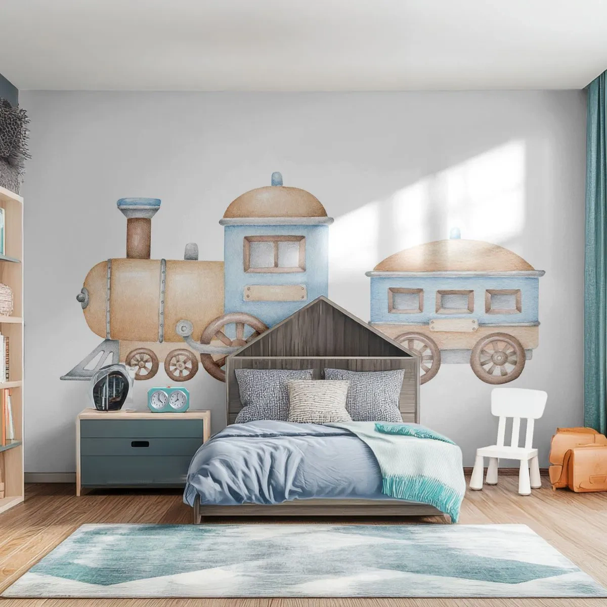 Öntapadós Fotótapéta Deluxe Sticker - Az állomáson állva... - Gyermekek, Vonat, Retro - 150x105 cm