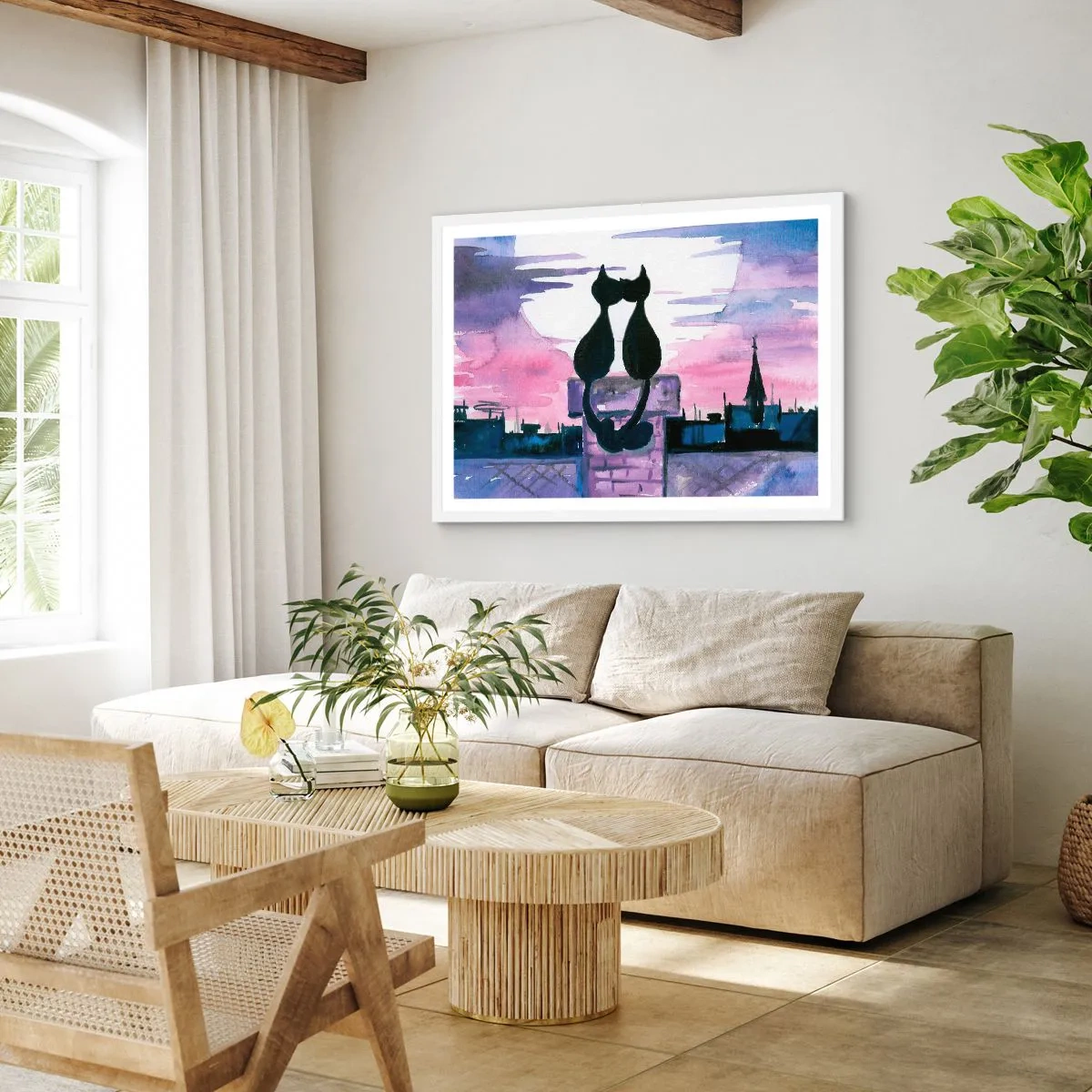 Poszter fekete keretben - Rendez-vous a holdfénynél - 100x70 cm