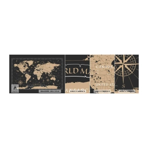 Fotótapéta Minta Öntapadós Deluxe Sticker - A világom határai - Világtérkép, Szüret, Retro - 100x30 cm