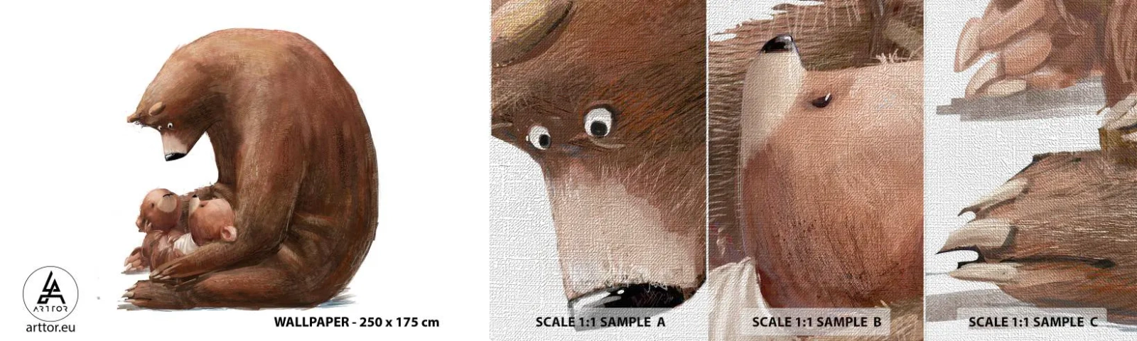 Fotótapéta Minta Premium Canvas - Szép álmokat gyerekek - Gyerekeknek, Medve, Család - 100x30 cm