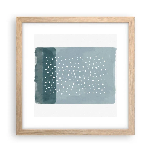 Poszter világos tölgy keretben - Kéken nőtt - 30x30 cm