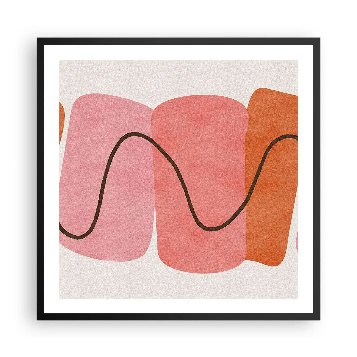 Poszter fehér keretben - Formák szelíd mozgása - 60x60 cm