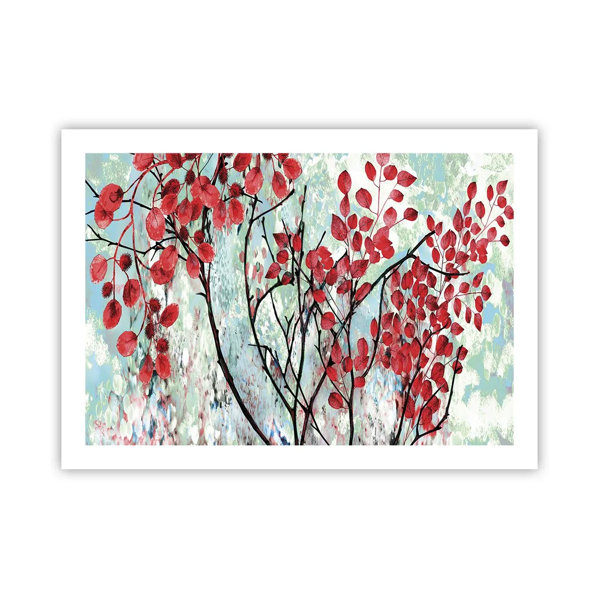 Poszter - Fa skarlát színben - 70x50 cm