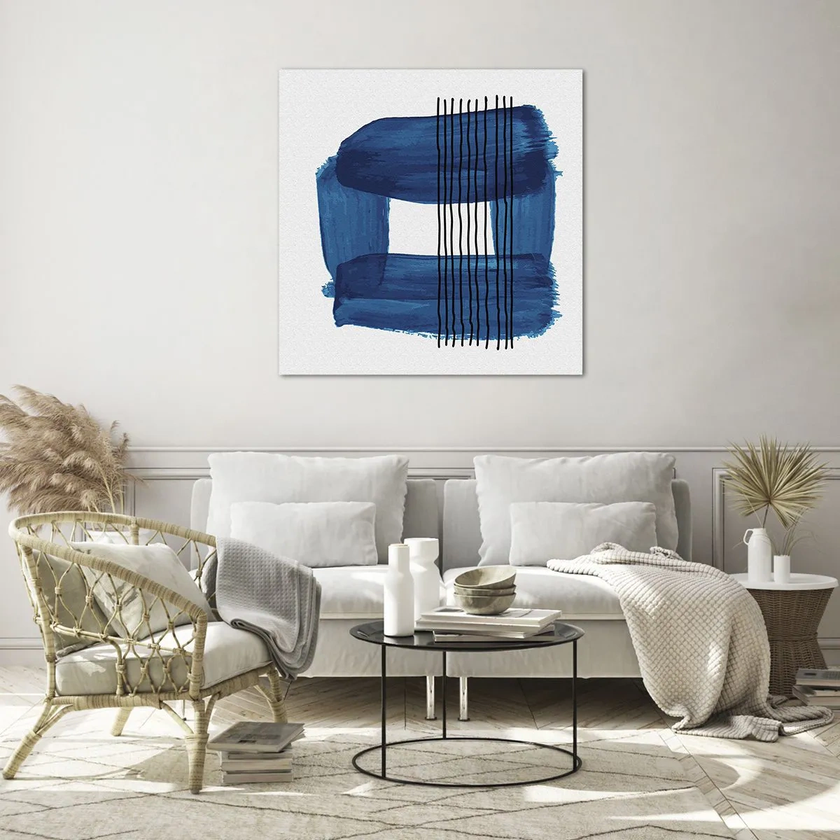 Üveg kép - Kékes-fekete - 30x30 cm