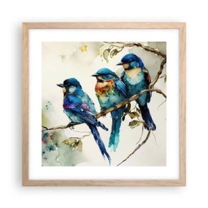 Poszter világos tölgy keretben - Megsértődött? - 40x40 cm