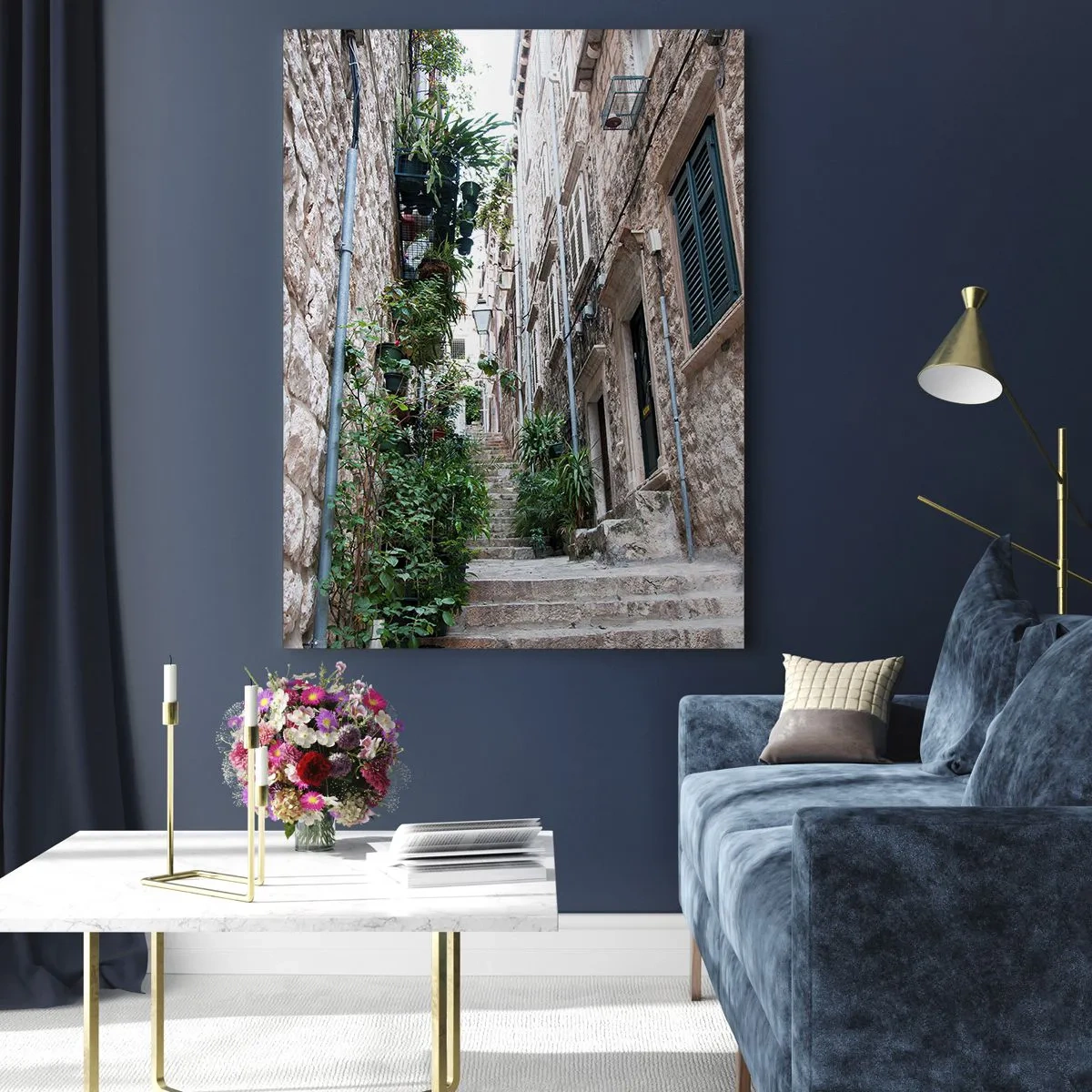 Üveg kép - Régi város bája - 80x120 cm