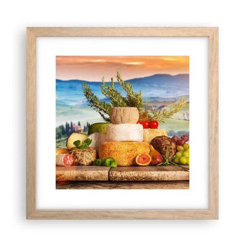 Poszter világos tölgy keretben - Az olasz életöröm - 30x30 cm