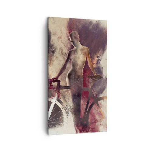 Vászonkép - Márvány formájú kerékpáros lélek - 45x80 cm