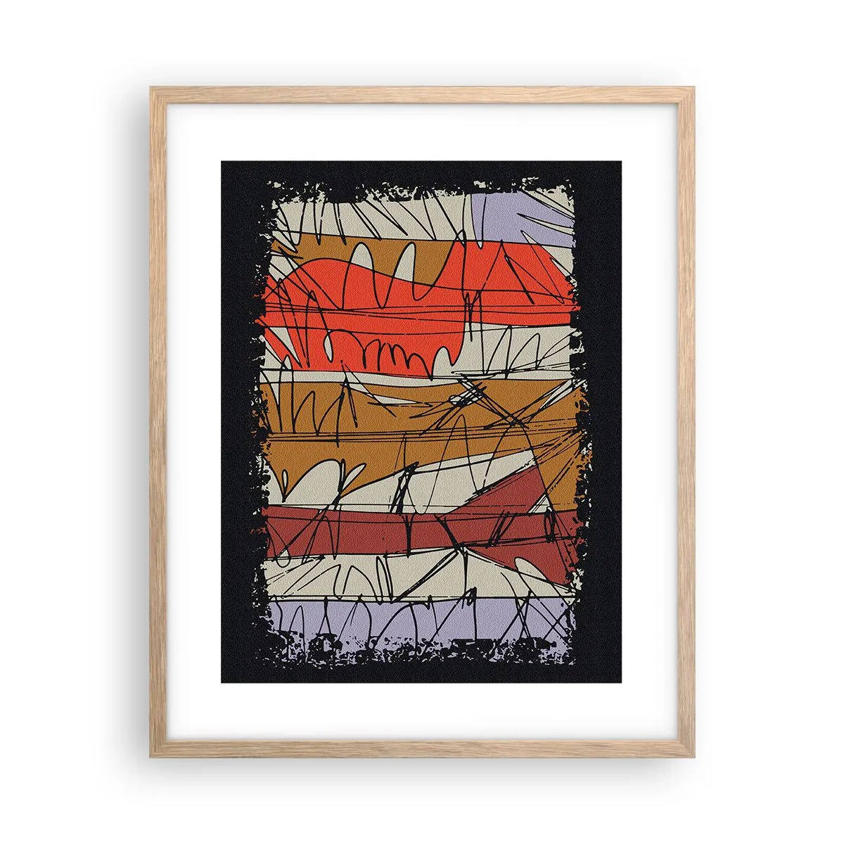 Poszter világos tölgy keretben - Spontán kompozíció - 40x50 cm