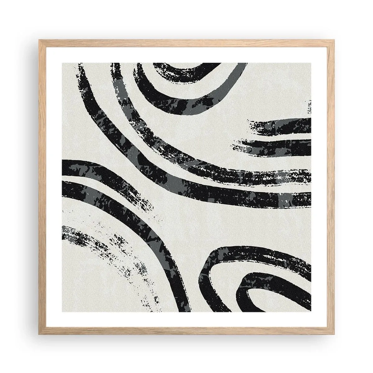 Poszter világos tölgy keretben - Félig megállt - 60x60 cm