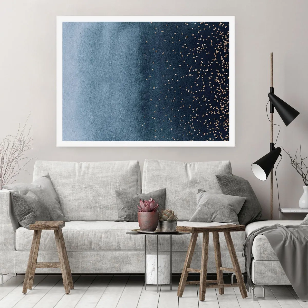 Poszter - Kompozíció - kék fázisok - 70x50 cm