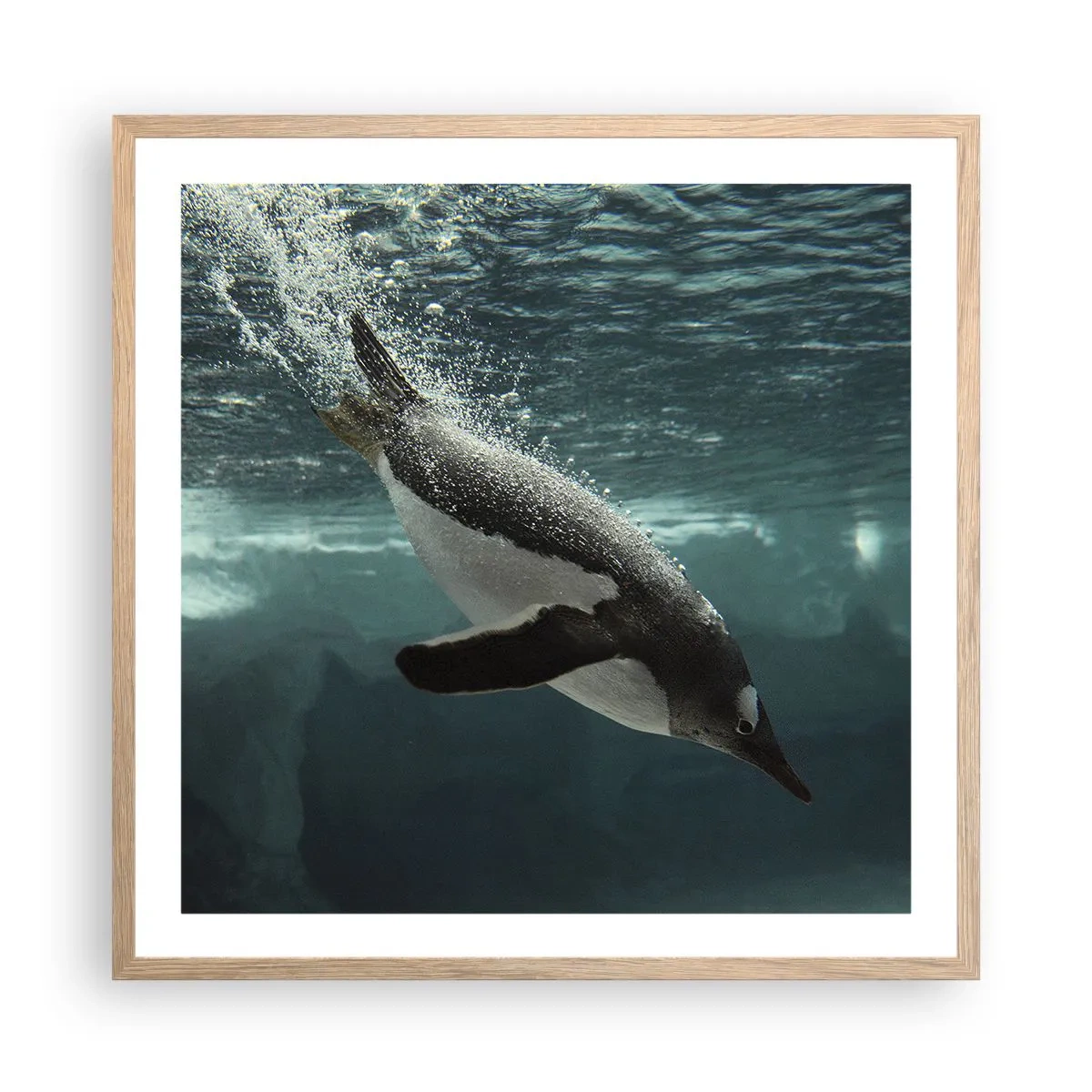 Poszter világos tölgy keretben - Üdv a világomban - 60x60 cm