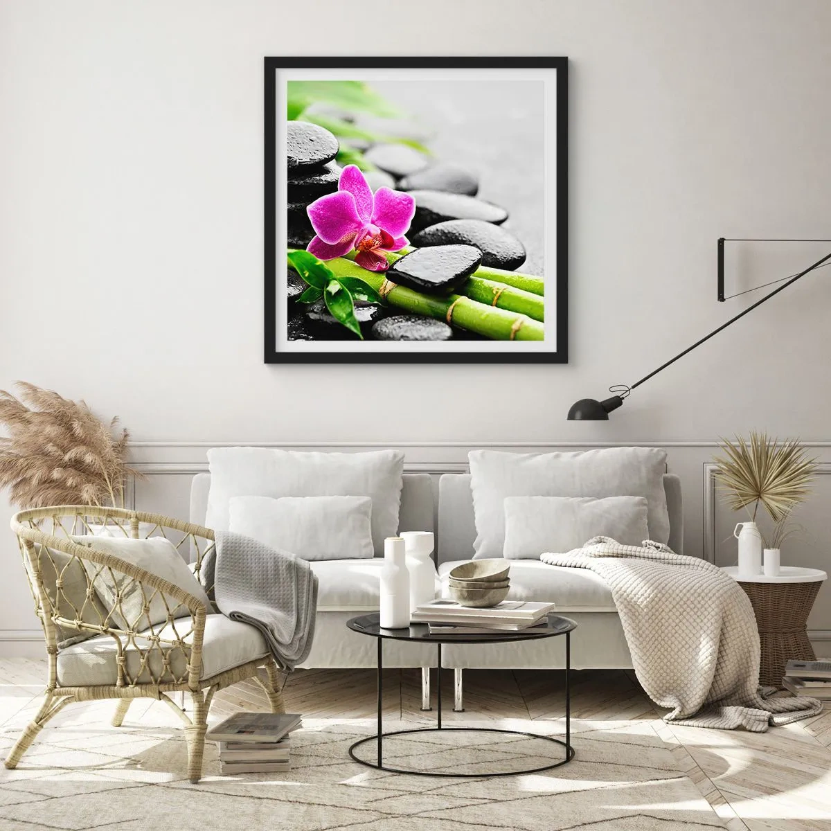 Poszter fehér keretben - Nyugodt egyensúlyban - 60x60 cm