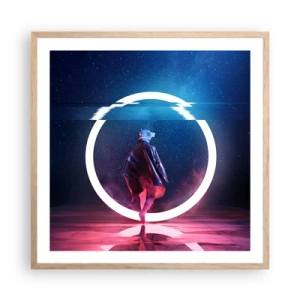 Poszter világos tölgy keretben - Világok között - 60x60 cm