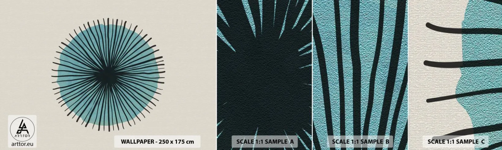 Fotótapéta Minta Öntapadós Deluxe Sticker - Ragyogóan a kékben - Absztrakció, Darab, Modern művészet - 100x30 cm