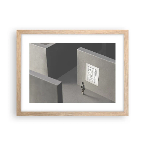 Poszter világos tölgy keretben - De én hol vagyok? - 40x30 cm