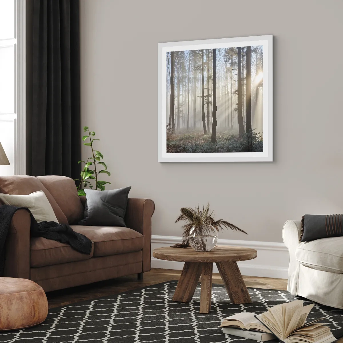 Poszter fekete keretben - A köd is felébredt - 60x60 cm