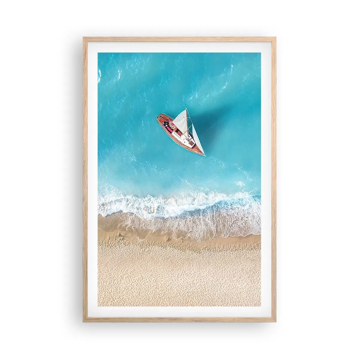 Poszter világos tölgy keretben - A kék és az arany határán - 61x91 cm