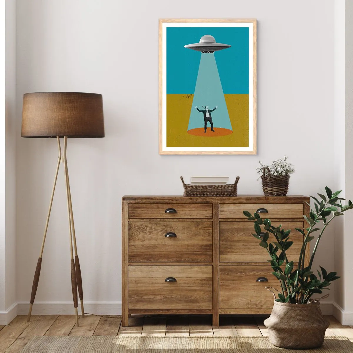 Poszter világos tölgy keretben - Közeli találkozás - 40x50 cm