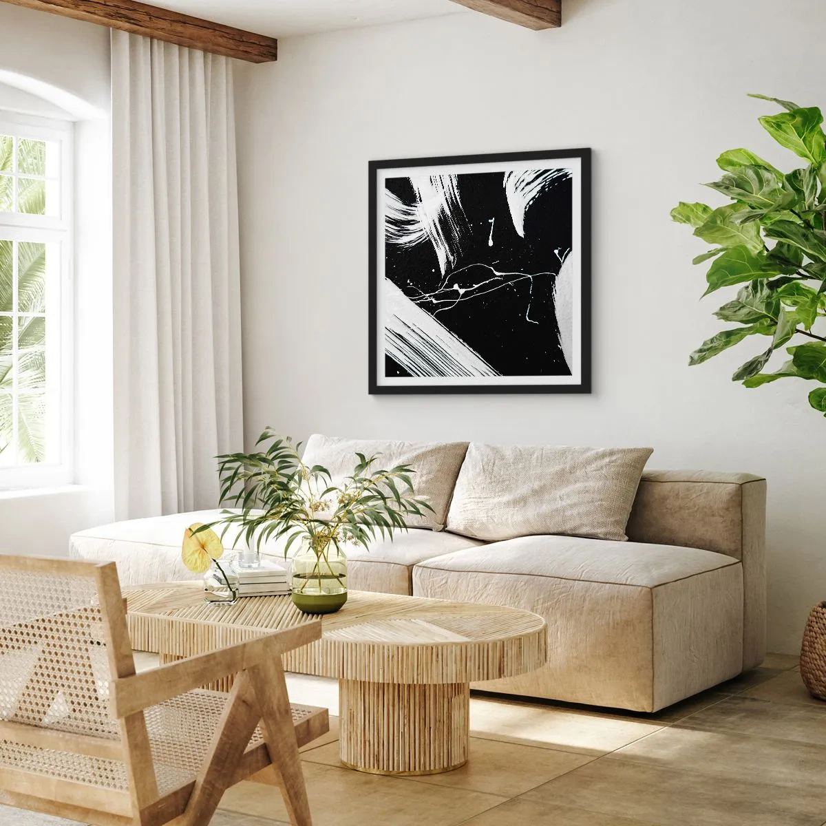 Poszter fehér keretben - Megtöri a sötétséget - 40x40 cm