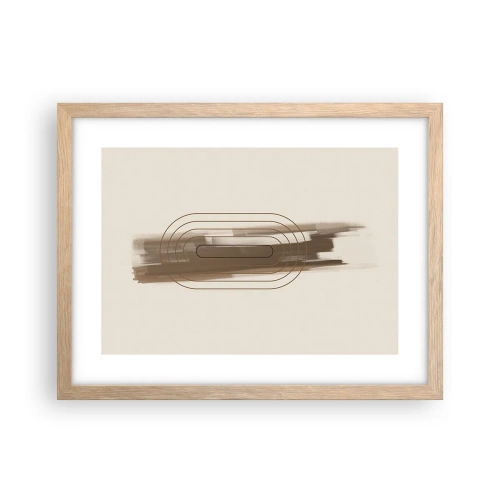 Poszter világos tölgy keretben - Szürke fuvallat - 40x30 cm