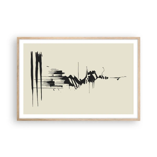 Poszter világos tölgy keretben - Sietős absztrakció - 91x61 cm