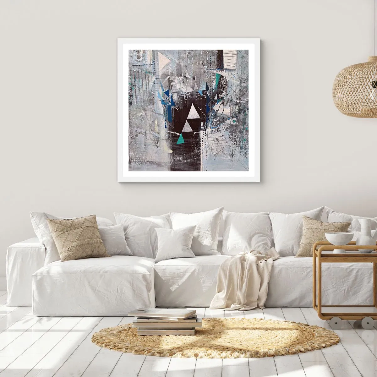 Poszter fekete keretben - A háromszögek felülíró sorrendje - 60x60 cm