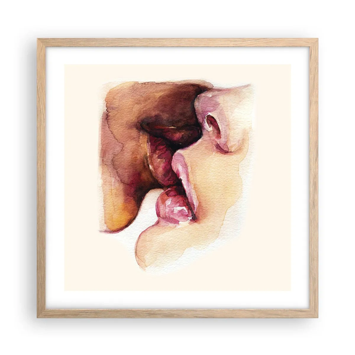 Poszter világos tölgy keretben - Mint éjszaka és nap, föld és ég - 50x50 cm