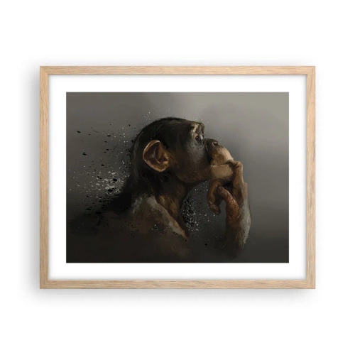 Poszter világos tölgy keretben - Biztosan gondolkodó - 50x40 cm