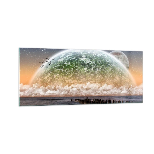 Üveg kép - És a világ kiemelkedett a vízből - 100x40 cm