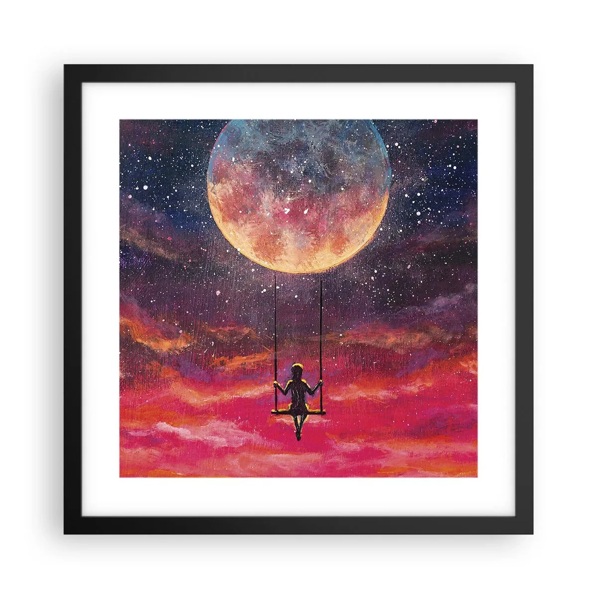 Poszter fehér keretben - Álmodozva - 40x40 cm