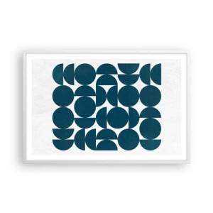 Poszter fekete keretben - Körök és félkörök - 91x61 cm