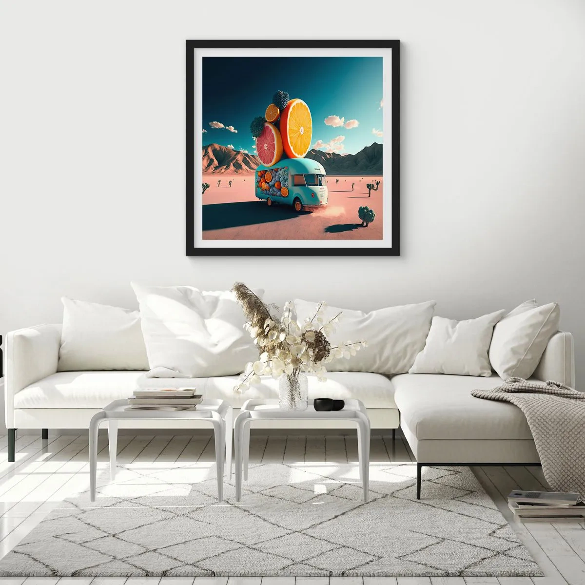 Poszter fehér keretben - A nyaralás íze - 40x40 cm