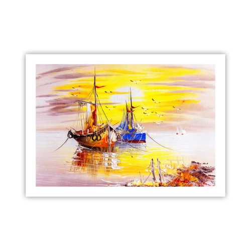 Poszter - Megérdemelt pihenés a kikötőben - 70x50 cm