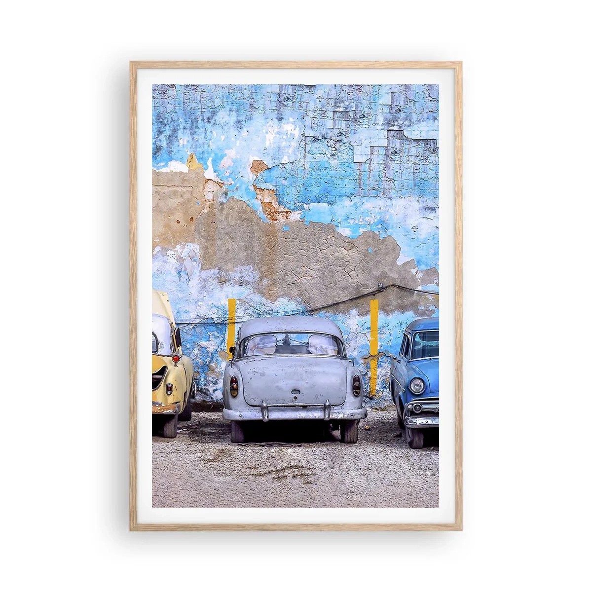 Poszter világos tölgy keretben - Veteránok találkozása - 70x100 cm