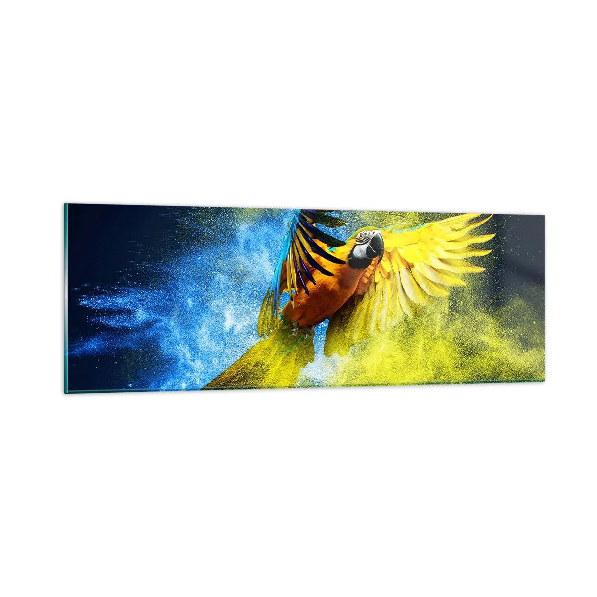 Üveg kép - A kék és arany porban - 90x30 cm
