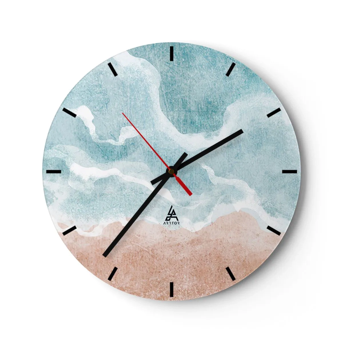 Falióra, Óra - Pasztell absztrakció, amely az eget és a homokot idézi - 30x30cm - Felhő absztrakció - Modern fali dekoráció nappalihoz, konyhához és hálószobához ARTTOR