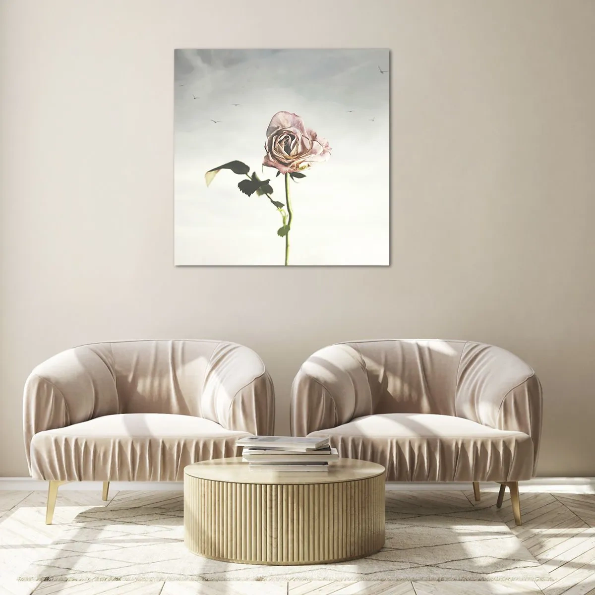 Üveg kép - Tavasz üdvözlése - 70x70 cm