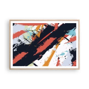 Poszter világos tölgy keretben - Dinamikus kompozíció - 100x70 cm