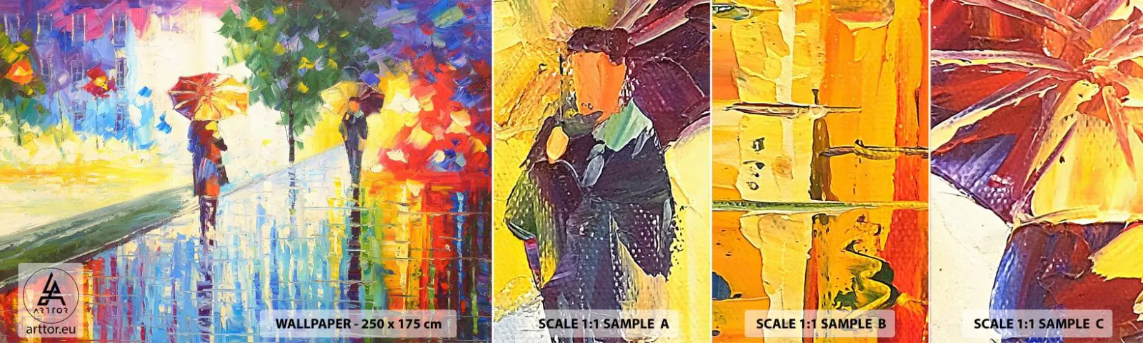 Fotótapéta Minta Öntapadós Deluxe Sticker - És minden világos - Park sugárút, Tájkép, fák - 100x30 cm